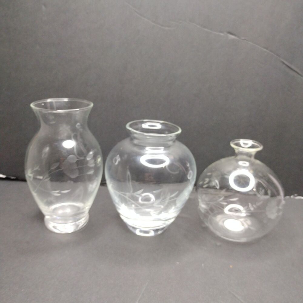 Princess House Small Handblown Vase Vintage Set of 3